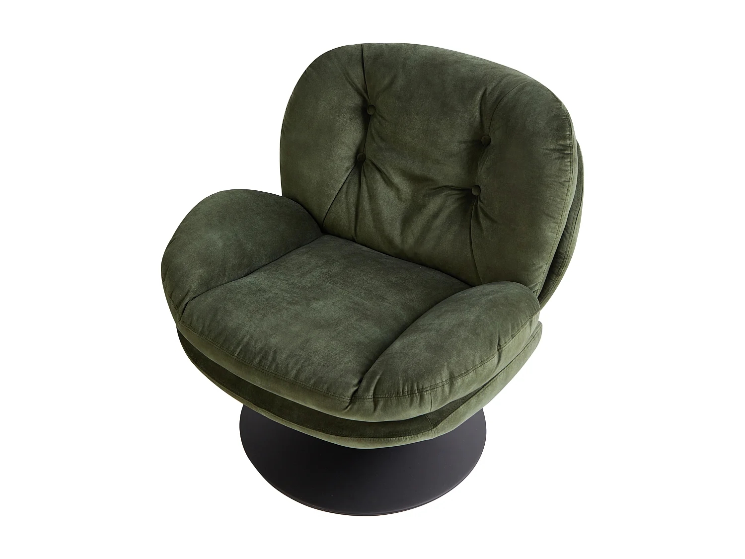 Fauteuil pivotant NOLVIK Velours Vert foncé