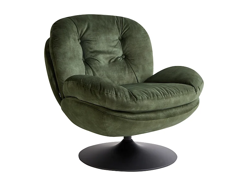 Fauteuil pivotant NOLVIK Velours Vert foncé