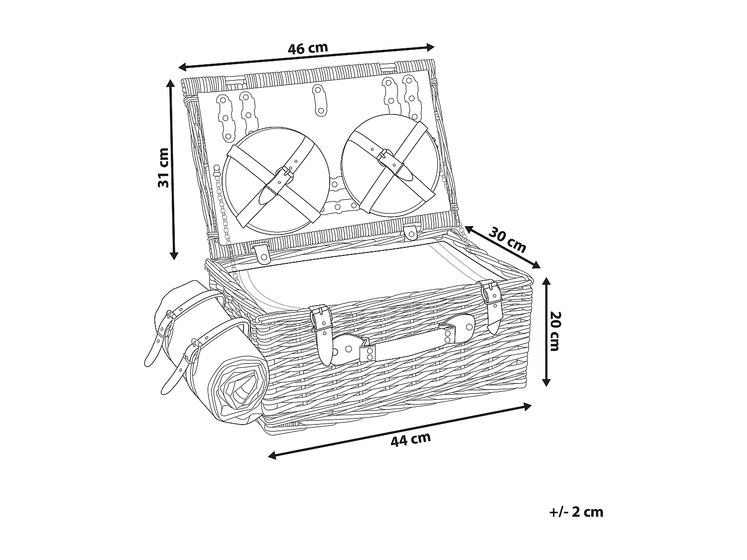 Picknickmand CREPES Hout Bruin