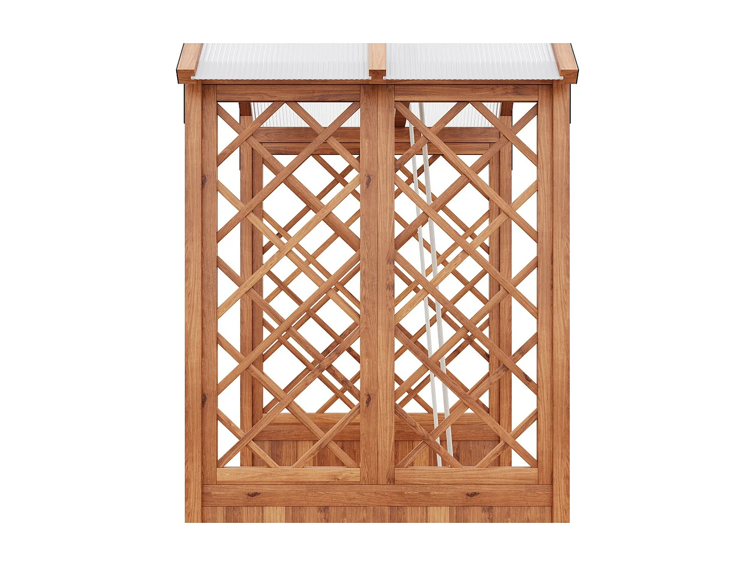 Jardinière avec treillis Balancelle et toit - sapin massif - pour jardin terrasse - 142x70x163cm - Marron