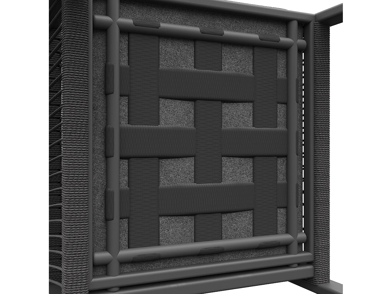 Salon de jardin modulable en fer galvanisé : 1 canapé 4 places + 1 canapé 2 places + 2 fauteuils + 1 table basse - Gris