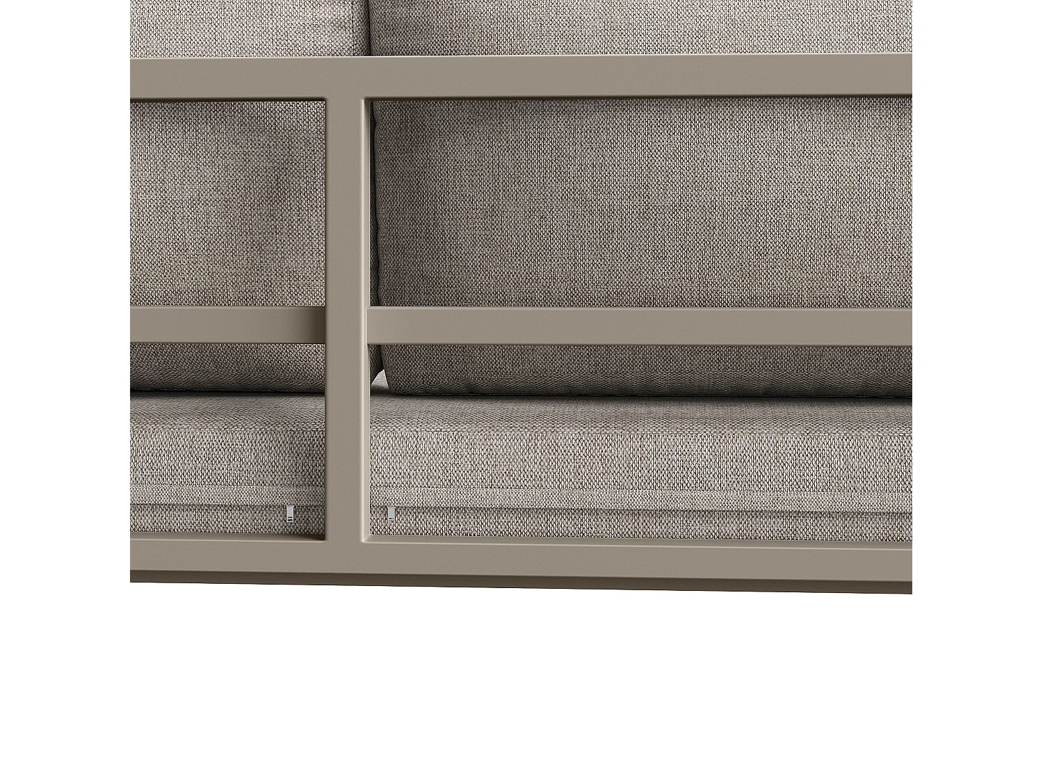 Arredo da giardino componibile in ferro zincato: 1 divano 3 posti + 1 divano 2 posti + 2 sgabelli + 1 tavolino - Beige