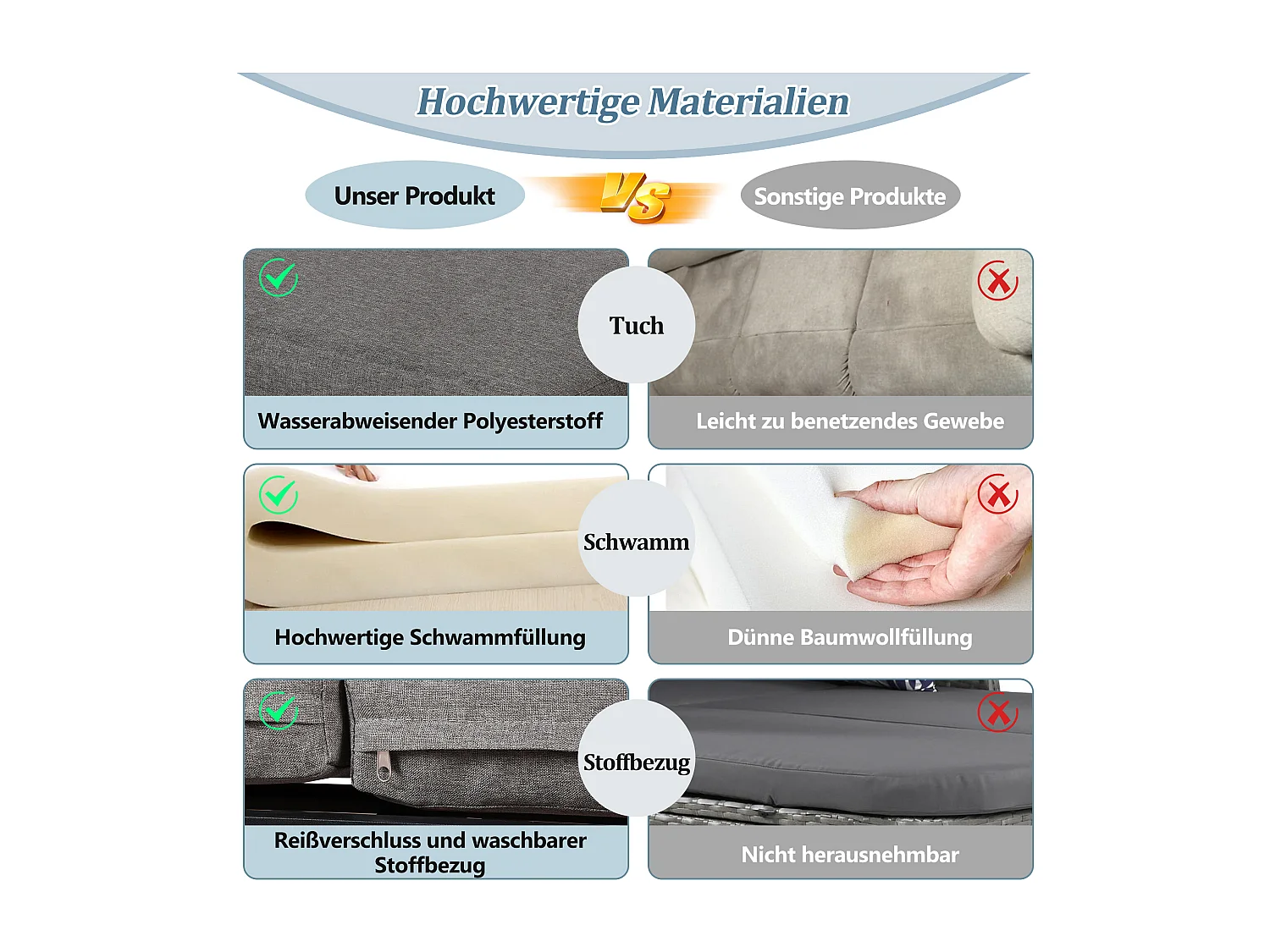 Salon de jardin modulable en métal: 1 canapé relevable 3 places + 1 canapé 2 places + 2 tabourets + 1 table basse en verre - Gris + noir