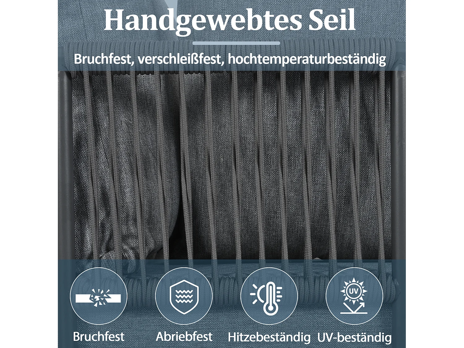 Zestaw mebli ogrodowych modułowych z litego drewna: 1 sofa 3-osobowa + 1 stołek + 1 szklany stolik kawowy - Szary