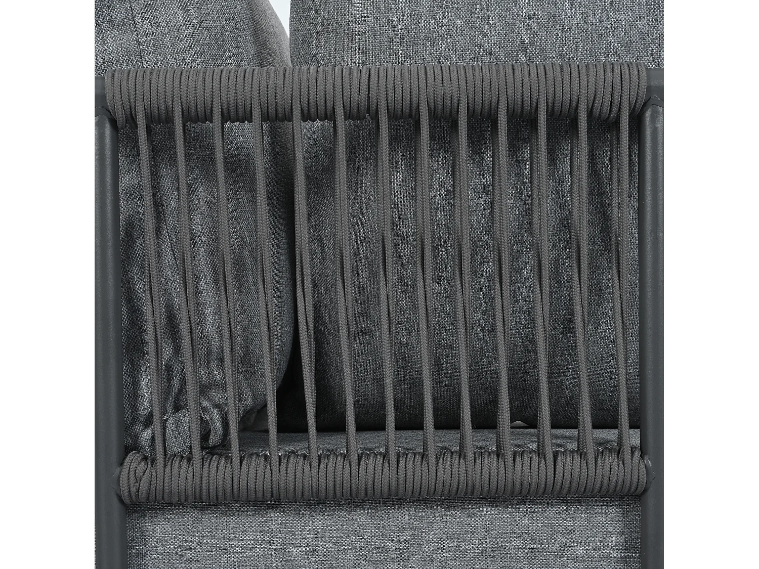 Zestaw mebli ogrodowych modułowych z litego drewna: 1 sofa 3-osobowa + 1 stołek + 1 szklany stolik kawowy - Szary