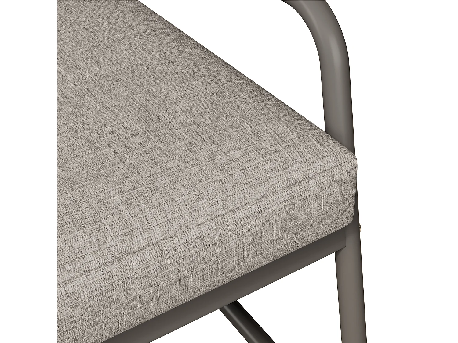 Modulair tuinmeubilair in gegalvaniseerd ijzer: 1 2-zitsbank + 2 fauteuils + salontafel - Lichtgrijs