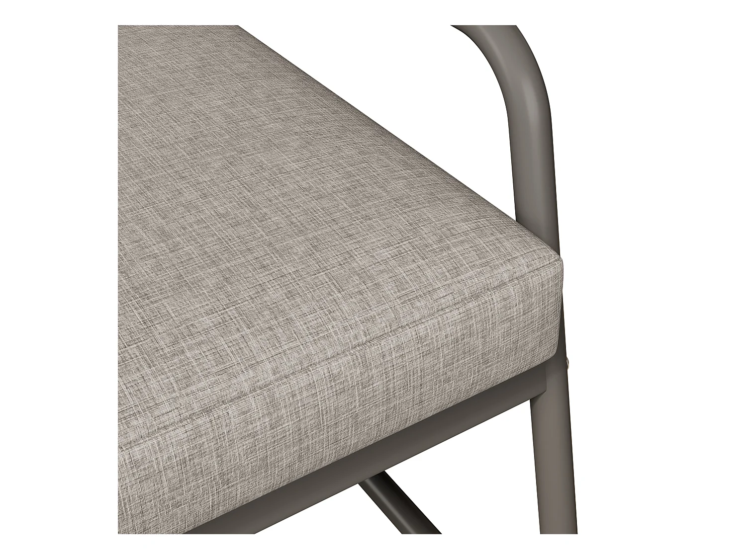 Zestaw mebli ogrodowych modułowych z ocynkowanego żelaza: 1 sofa 2-osobowa + 2 fotele + stolik kawowy - Jasnoszary