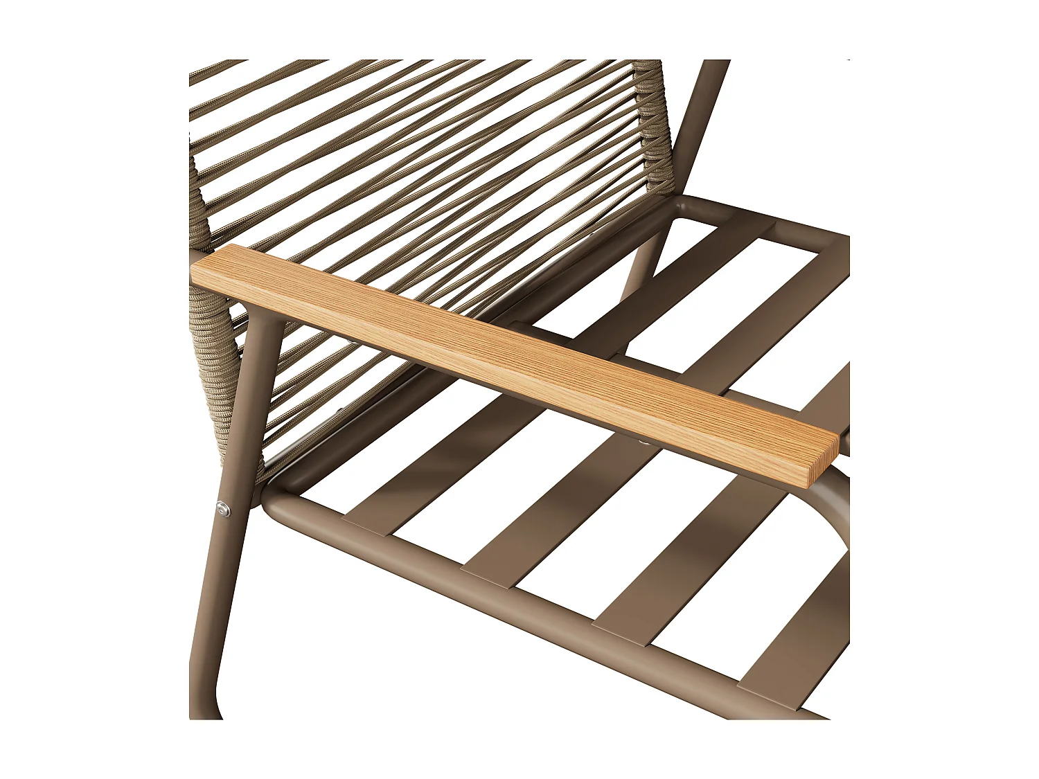 Modulare Gartenmöbel aus verzinktem Eisen: 1 2-Sitzer-Sofa + 2 Sessel + Couchtisch - Beige