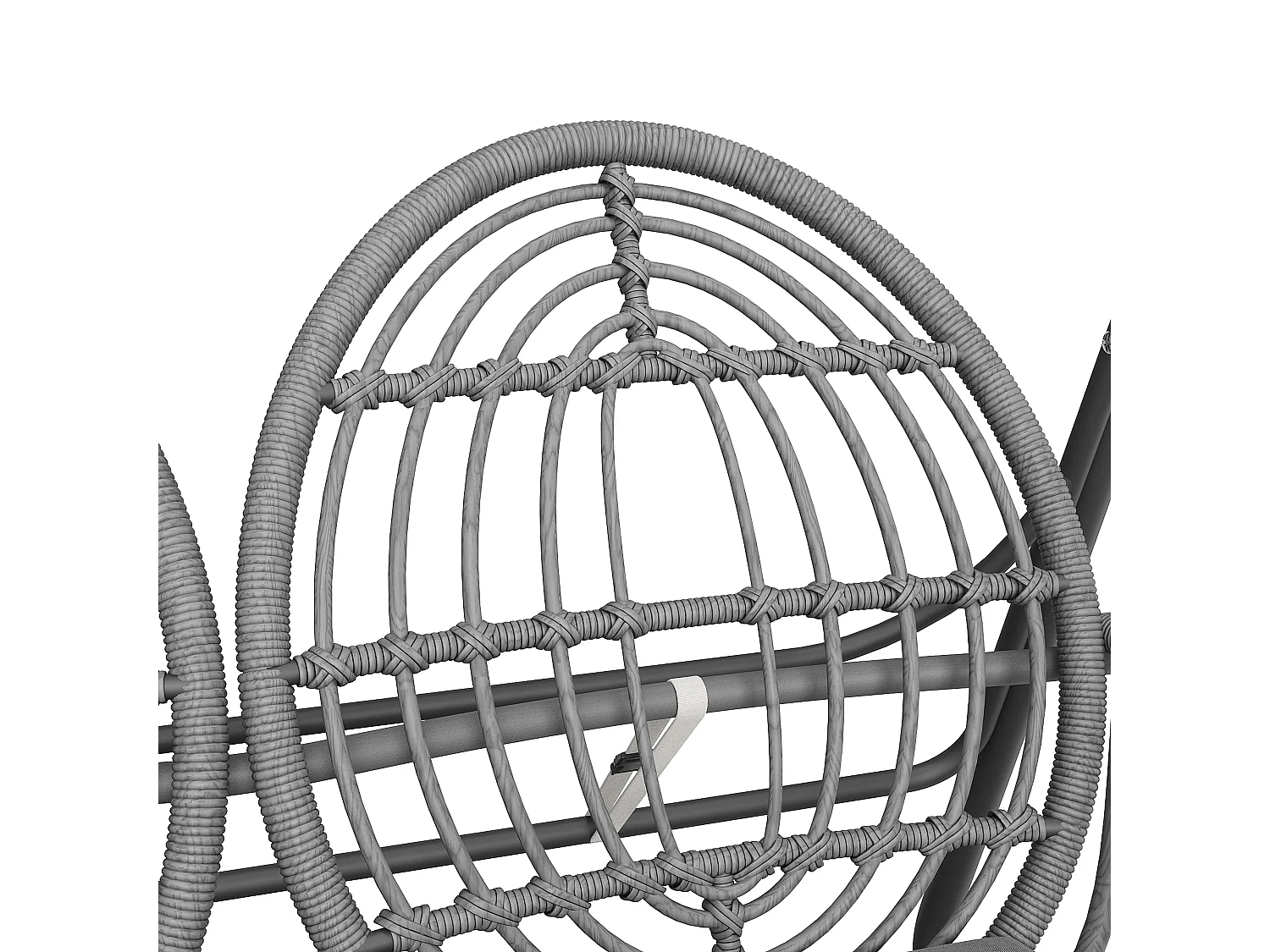 Balanço de jardim de vime PE de 2 lugares, balanço de jardim, para uso externo, 141 x 109 x 143 cm - Cinza escuro