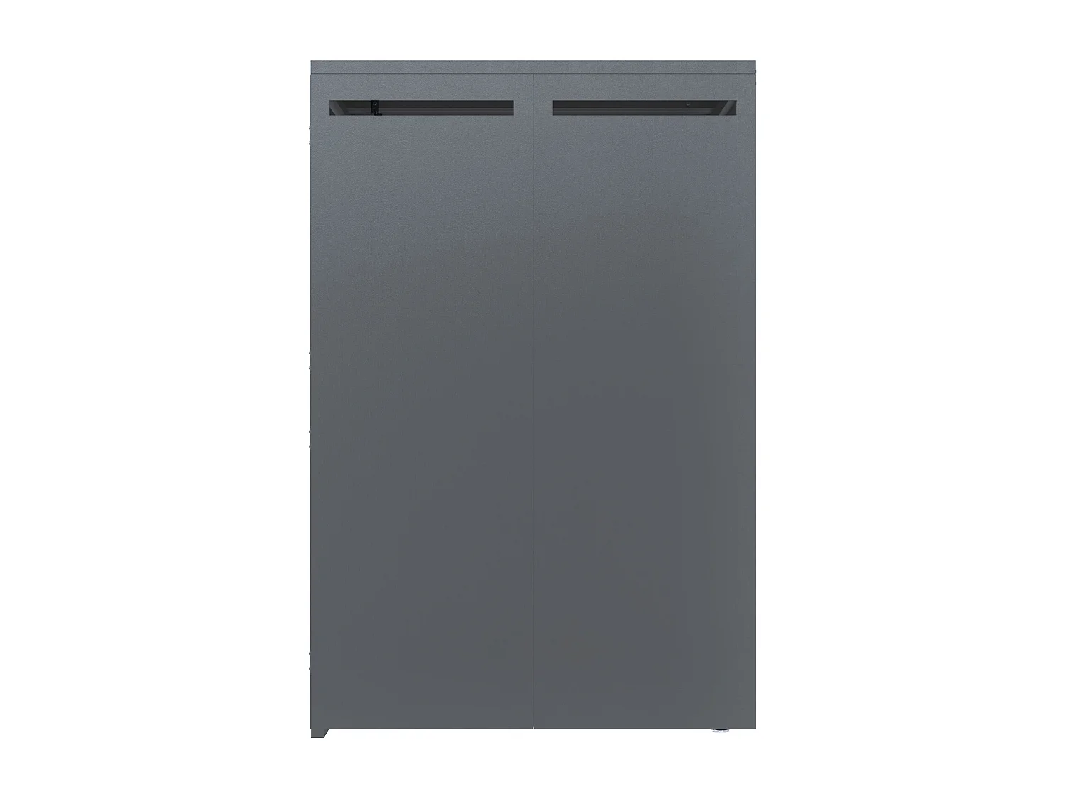 Abri de poubelle pour 4 poubelles, habillage de poubelle avec trous de ventilation - 264 x 80 x 120 cm - Acier galvanisé - Gris foncé