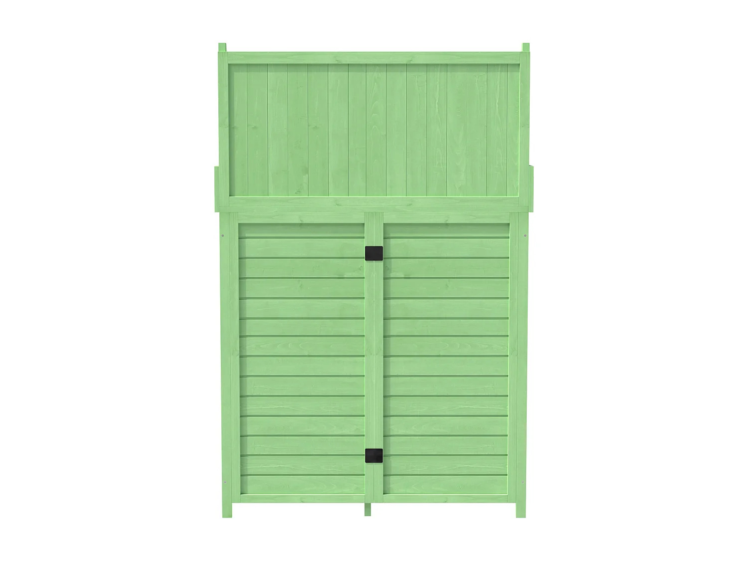 Mobiletto da giardino, casetta da giardino in legno massello con 2 ante, 1 cassetto e ripiani portaoggetti - 100 x 43 x 154 cm - Verde