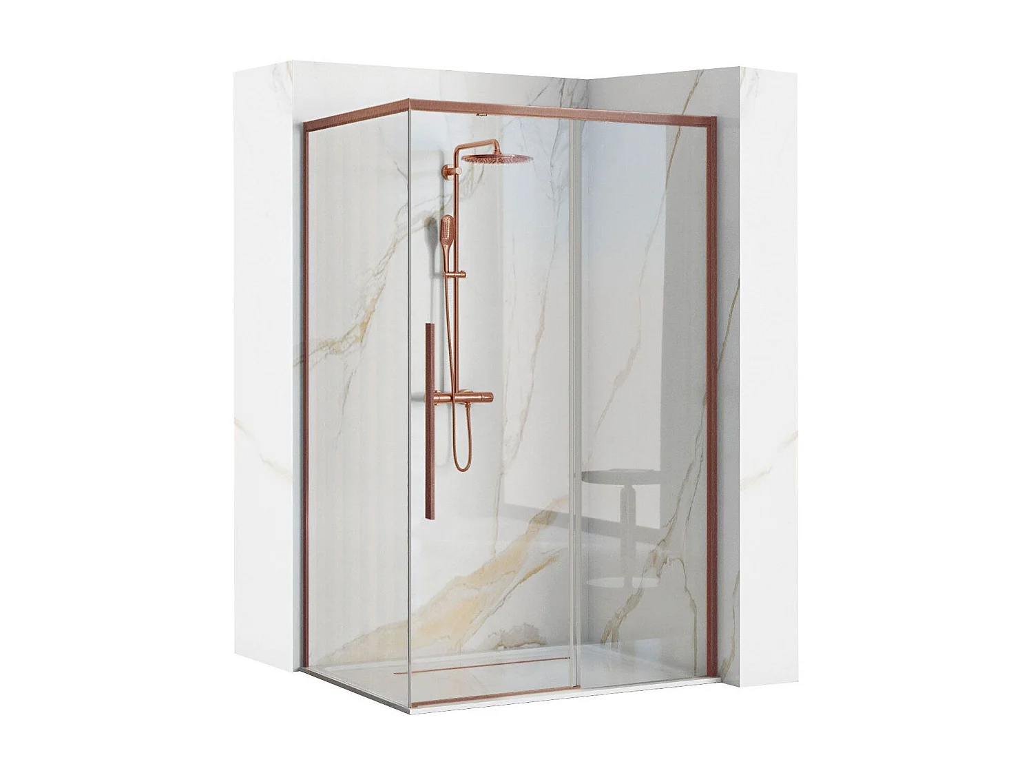 Cabine De Douche Rea Solar 90X120 Brush Copper
