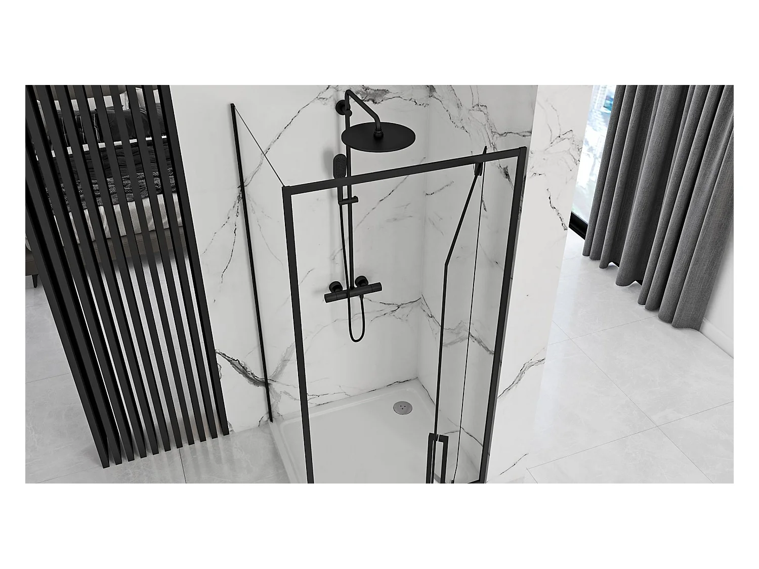 Douchecabine Rea Rapid Swing 90X90 Black