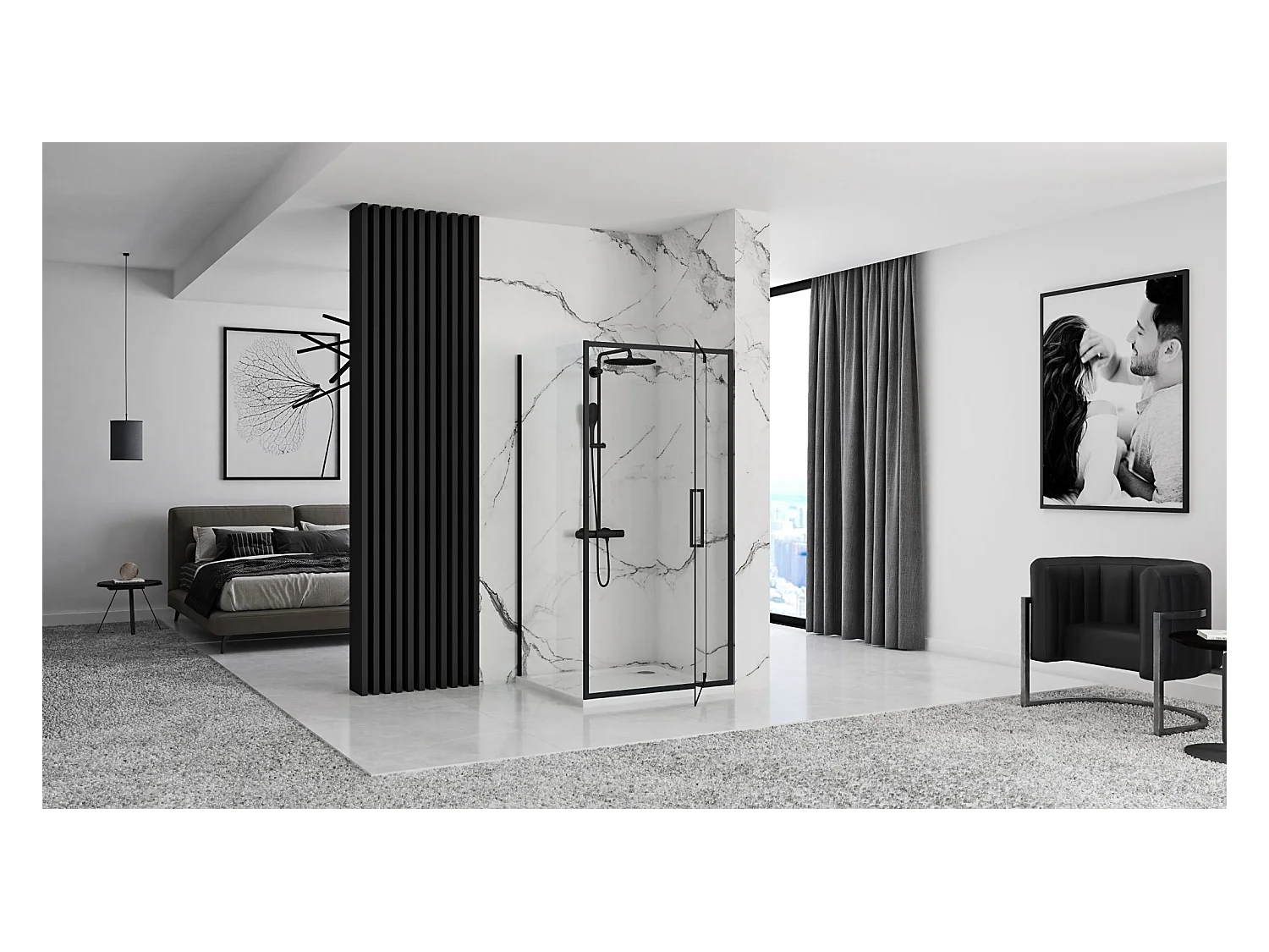 Douchecabine Rea Rapid Swing 90X90 Black