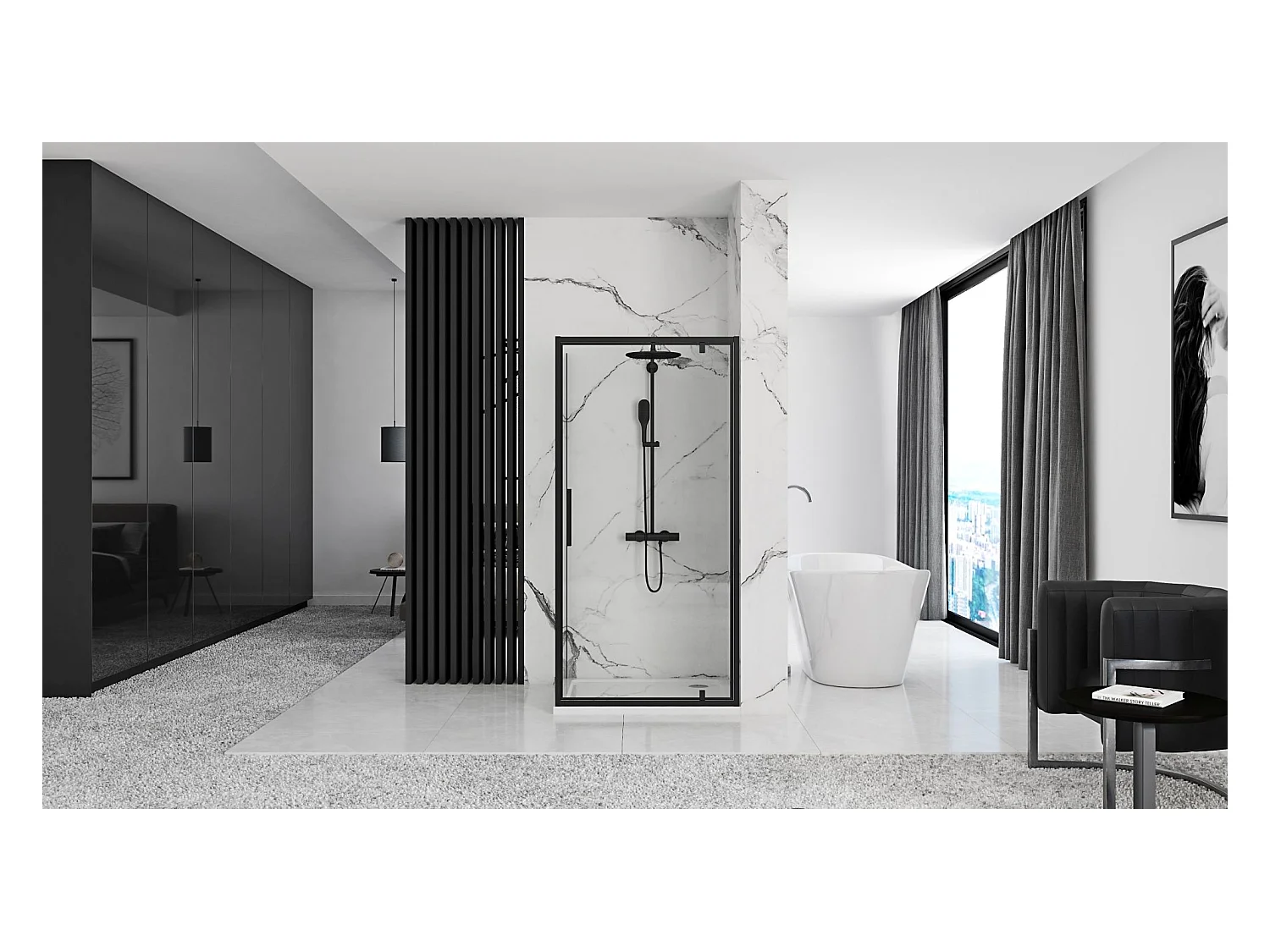 Douchecabine Rea Rapid Swing 90X90 Black