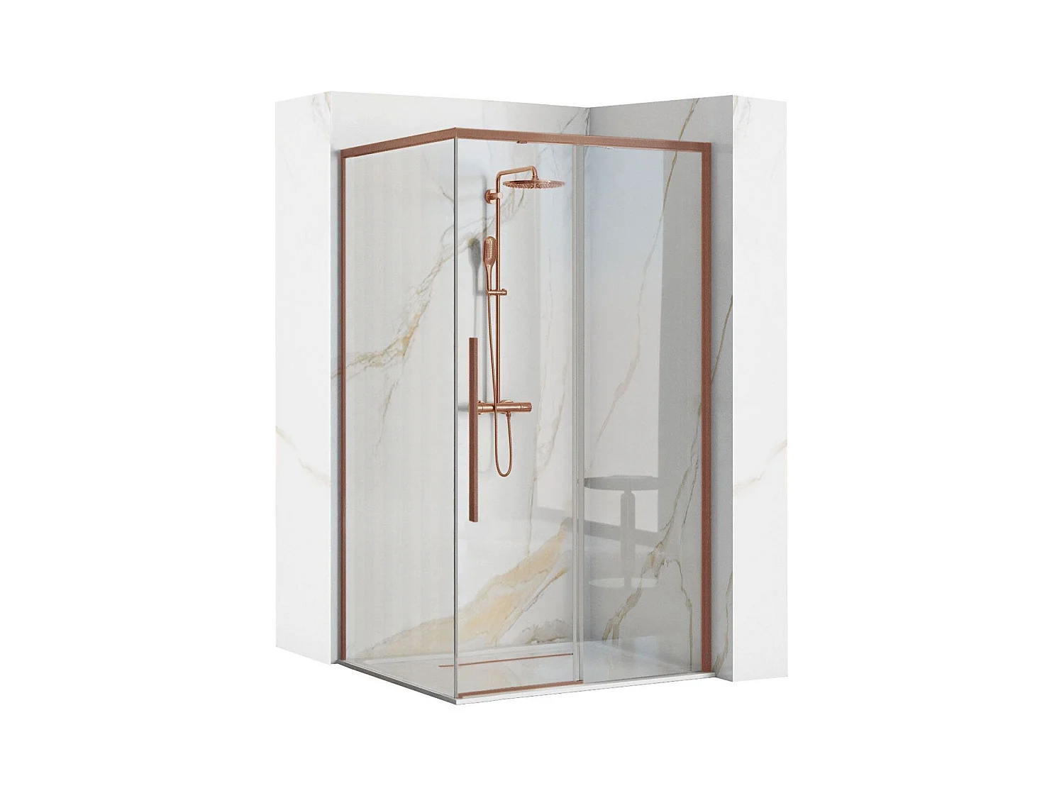 Cabine De Douche Rea Solar 90X90 Brush Copper