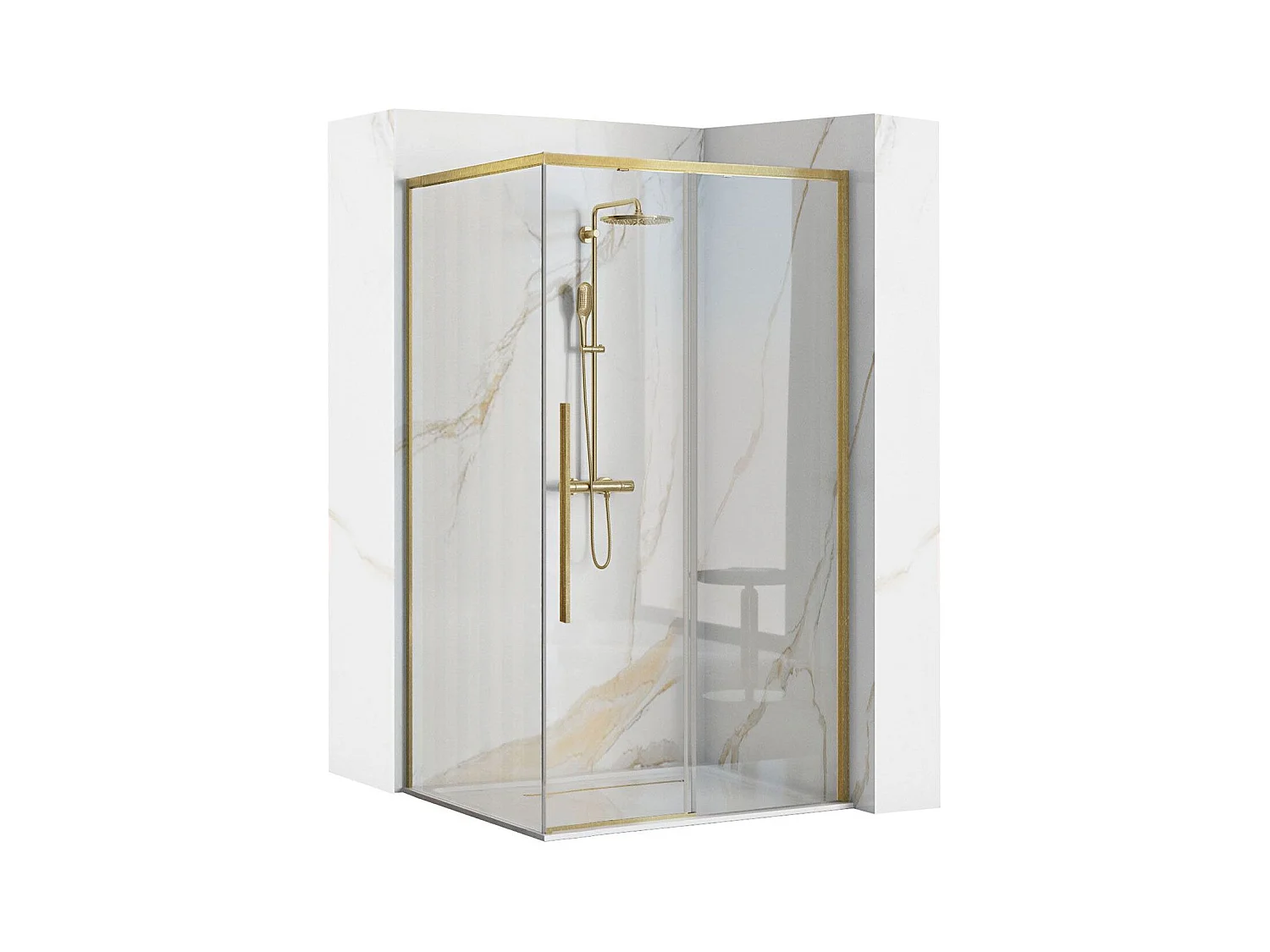 Cabine De Douche Rea Solar 90X90 Brush Gold
