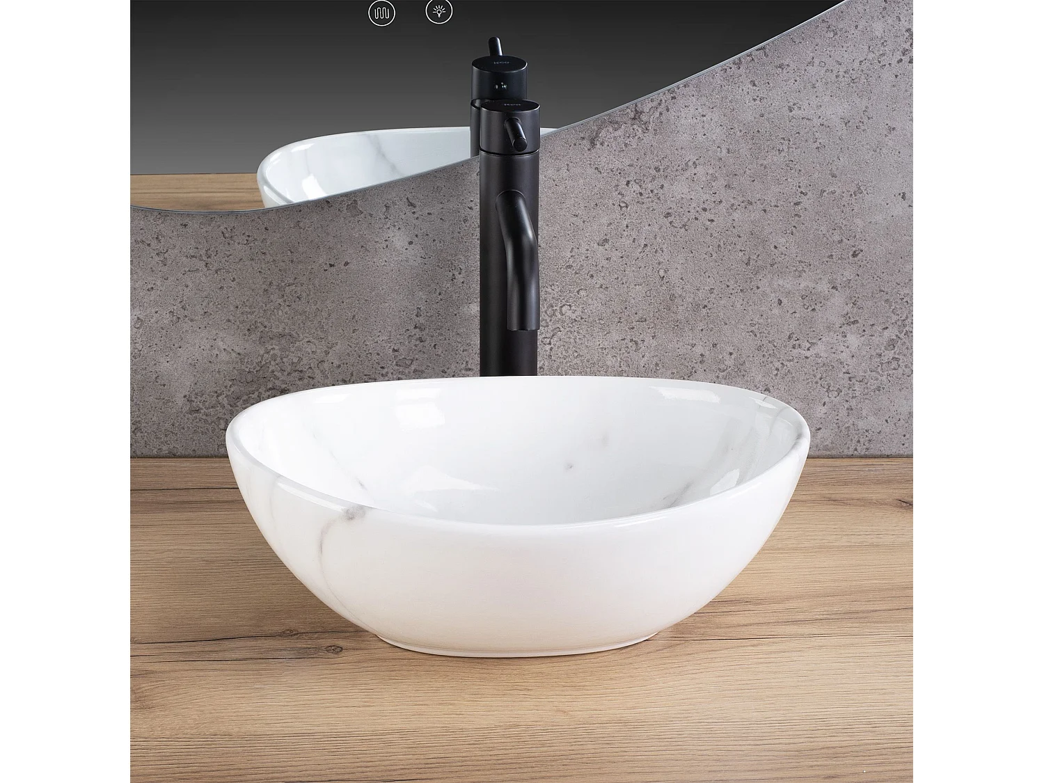 Opzetwastafel Rea Sofia Mini Cloudy Grey