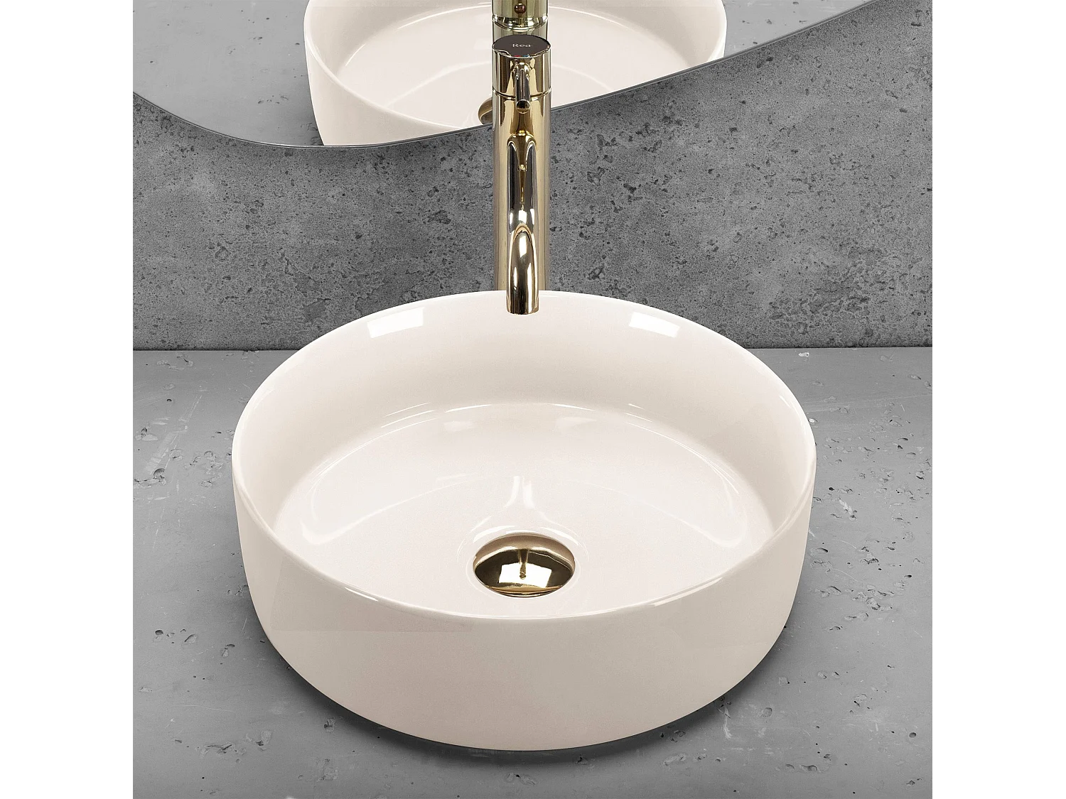 Vasque À Poser Rea Sami Shiny White