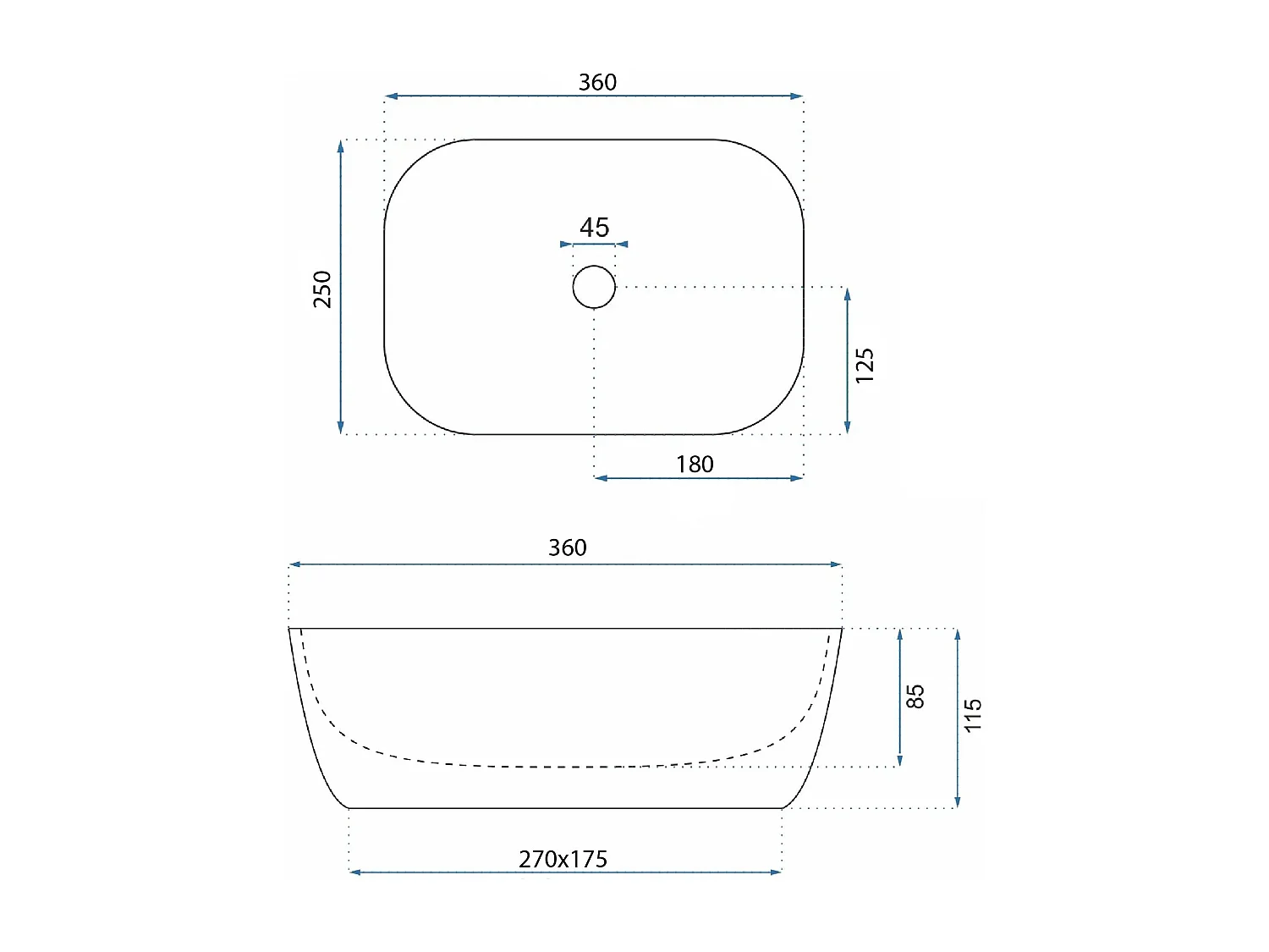 Opzetwastafel Rea Belinda Mini Beige