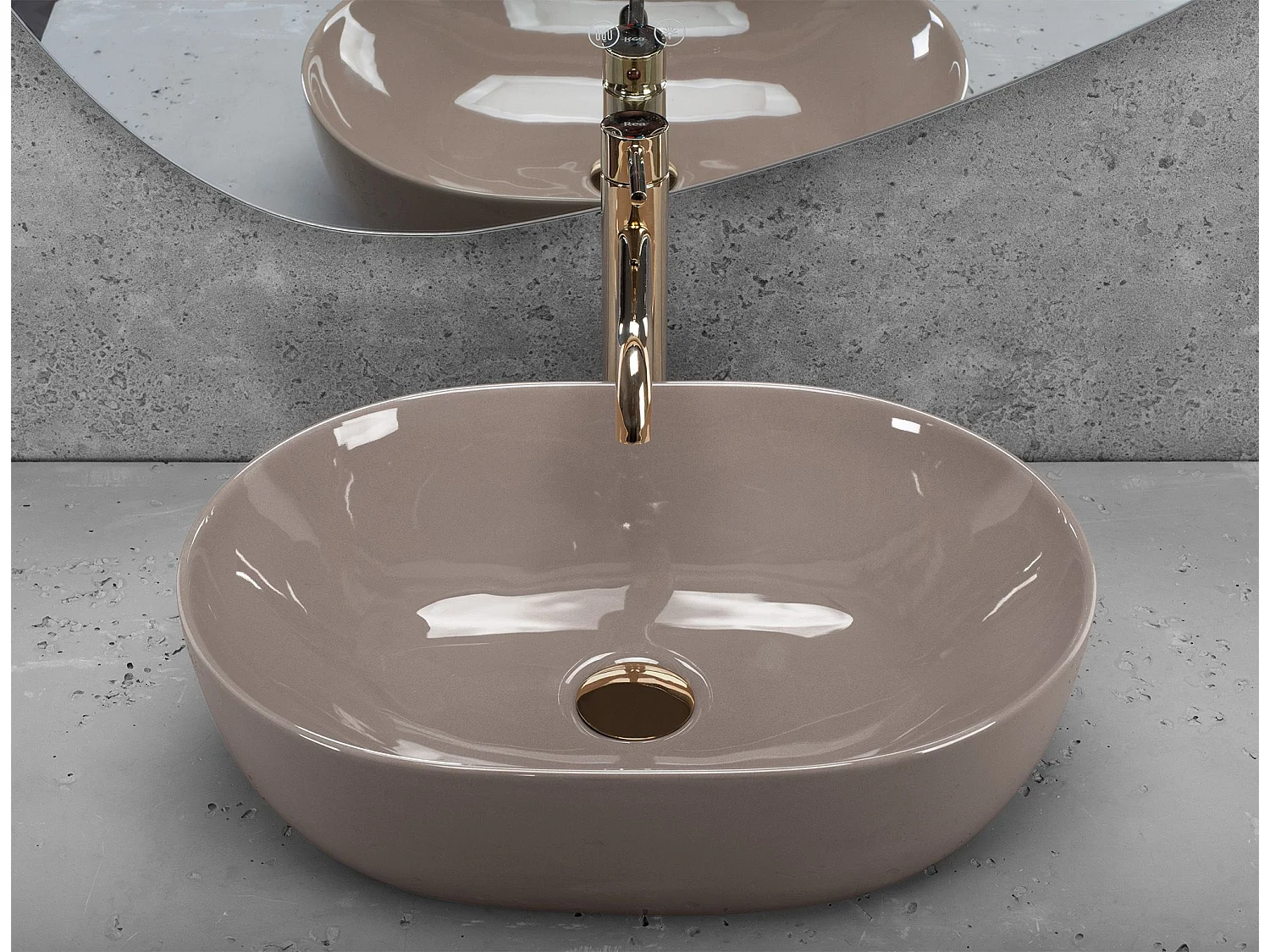 Opzetwastafel Rea Lisa Shiny Beige