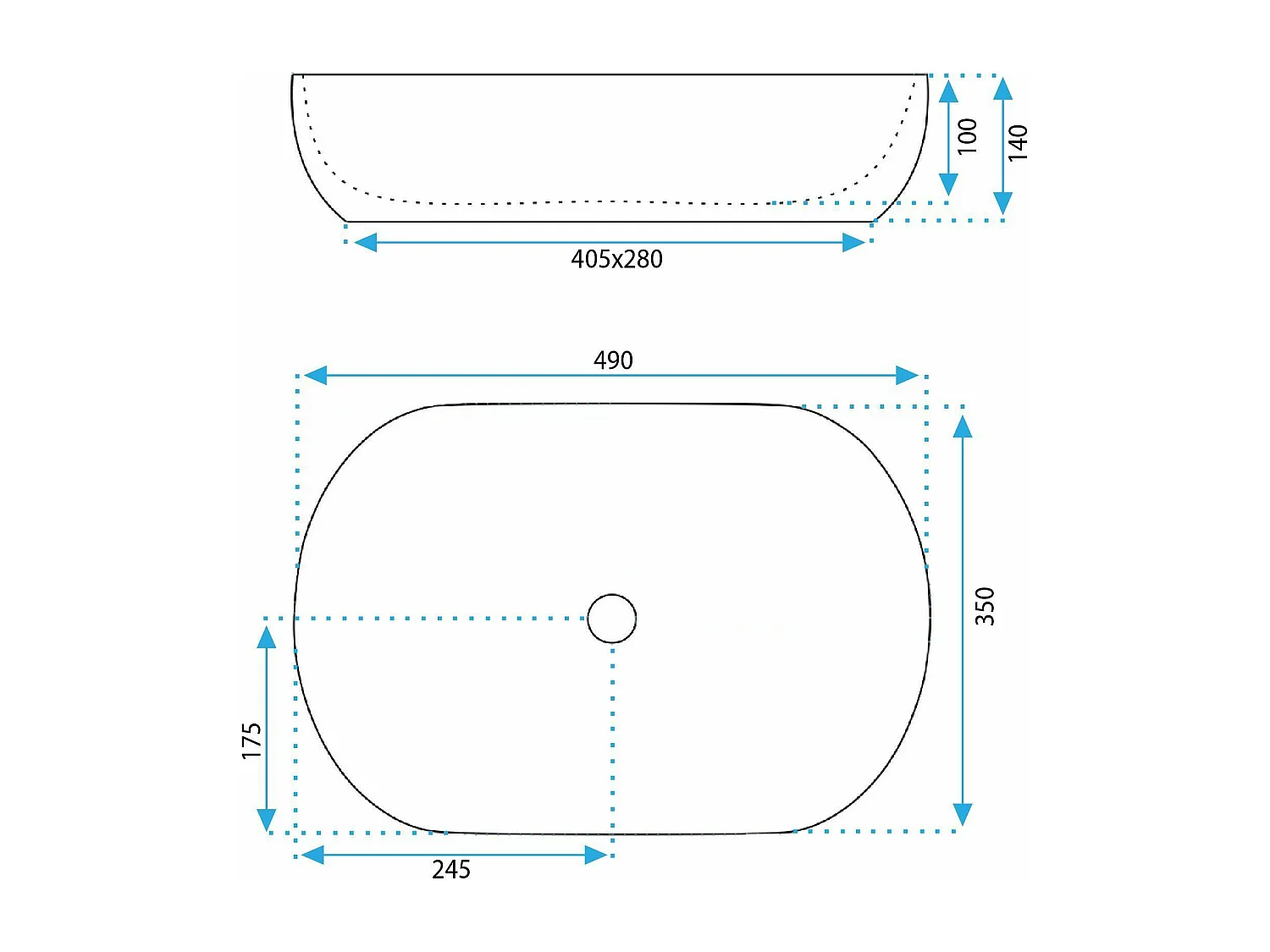 Opzetwastafel Rea Lisa Shiny Beige