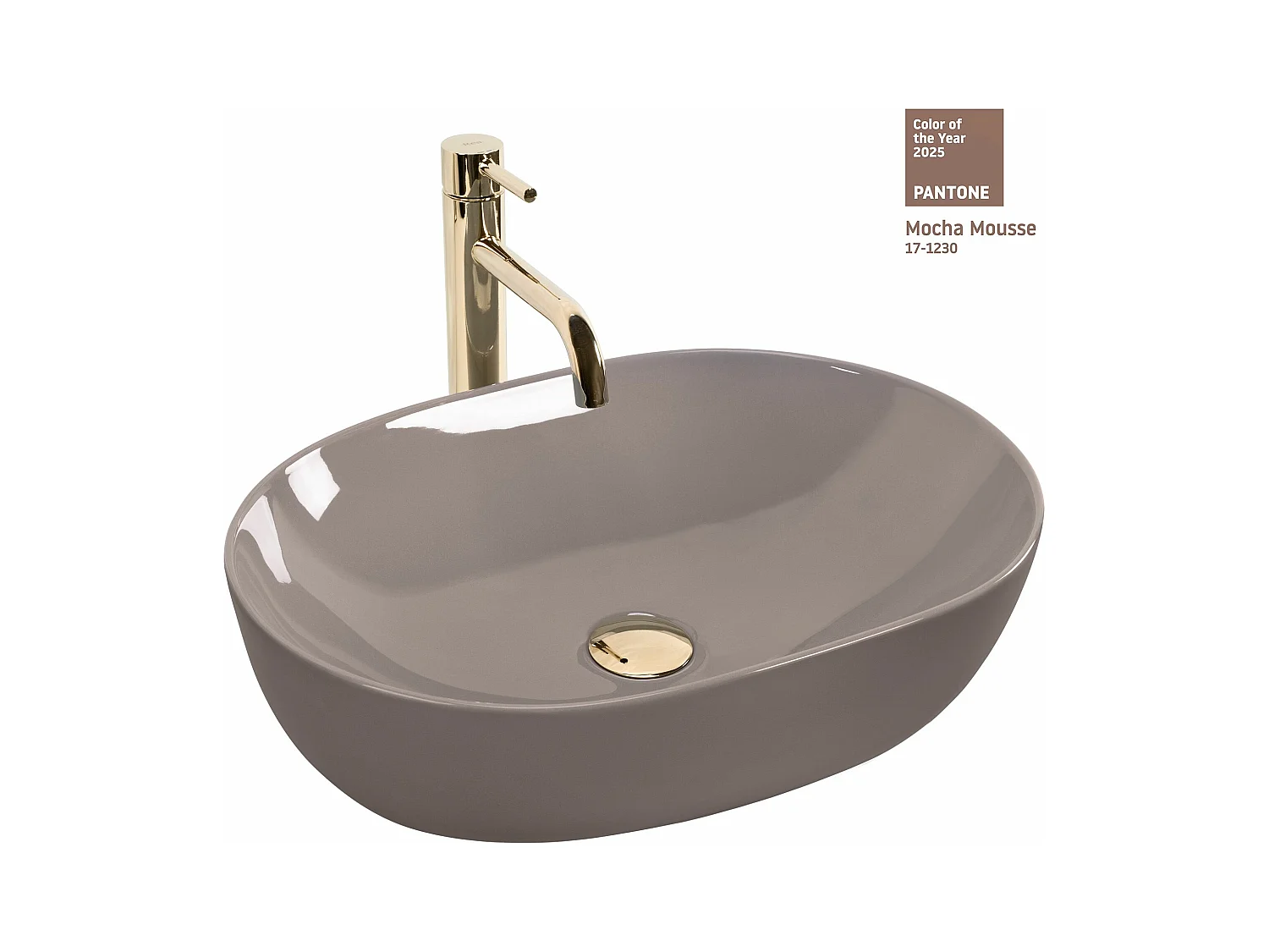 Vasque À Poser Rea Lisa Shiny Beige