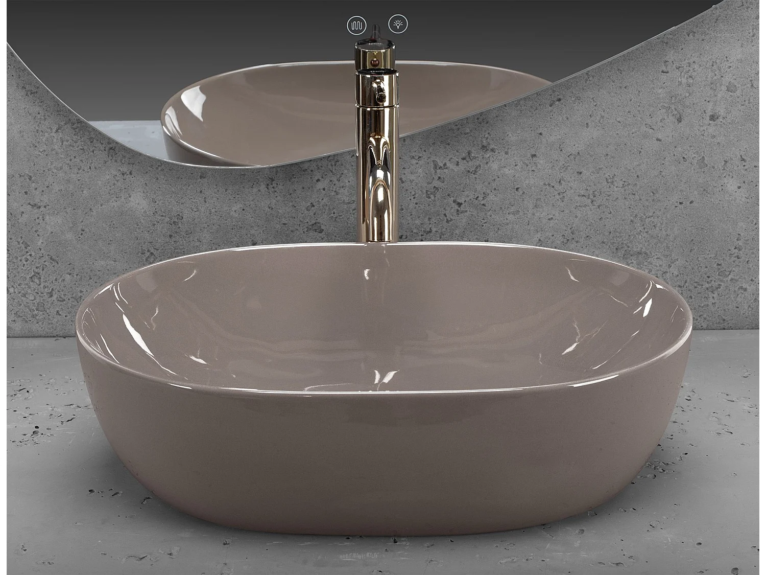 Vasque À Poser Rea Lisa Shiny Beige