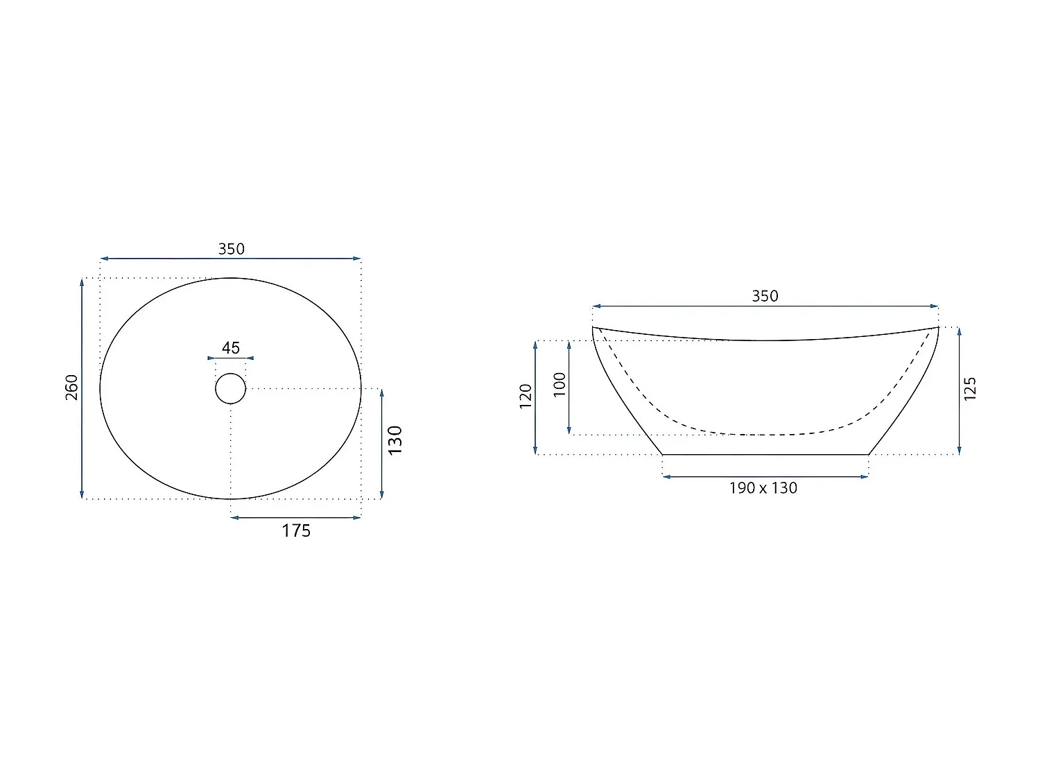 Vasque À Poser Rea Sofia Mini Kashmir Grey