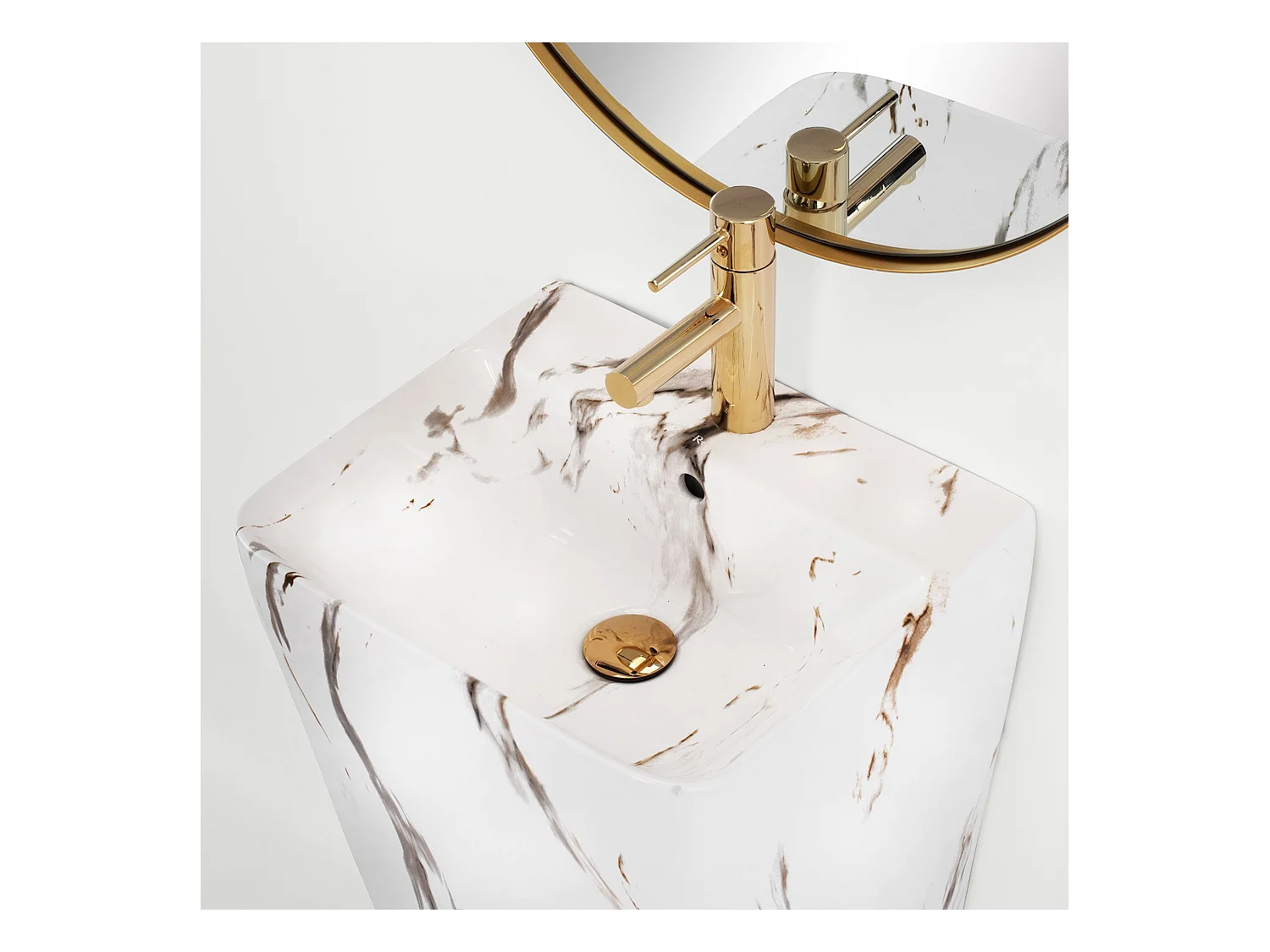 Vasque Autoportante Rea Aris Marble White