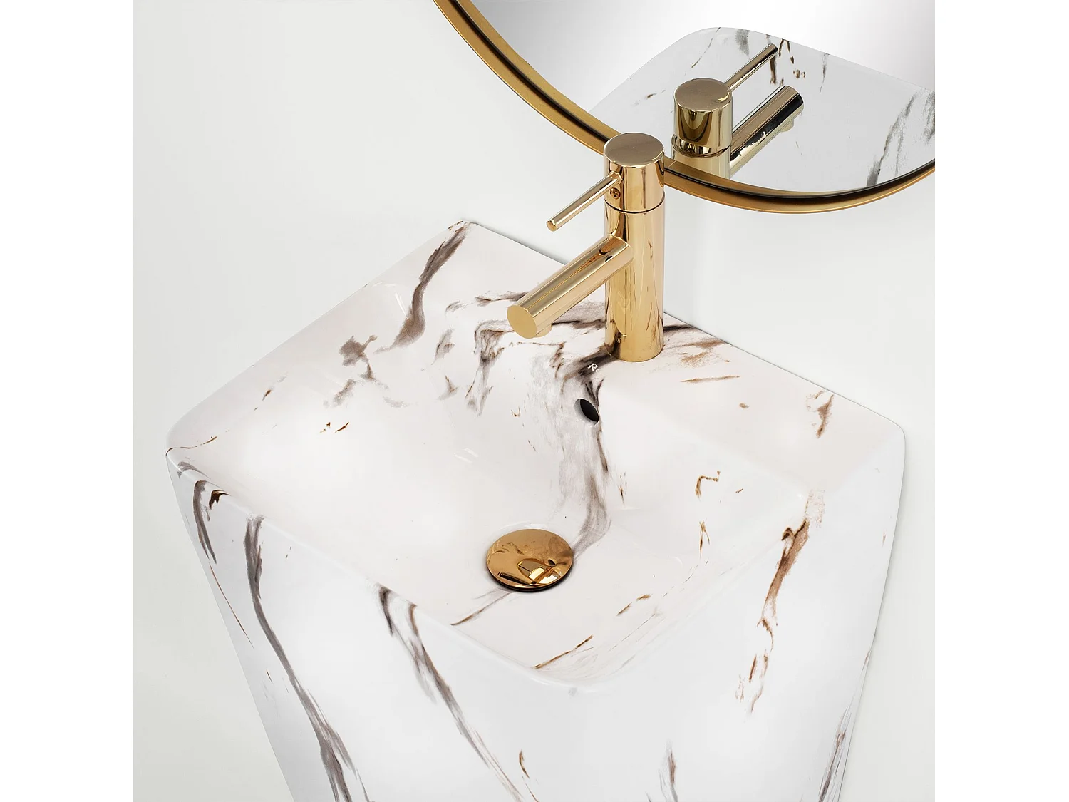 Vasque Autoportante Rea Aris Marble White