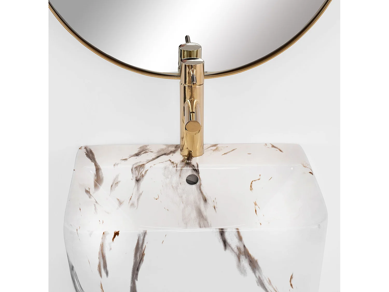 Vasque Autoportante Rea Aris Marble White