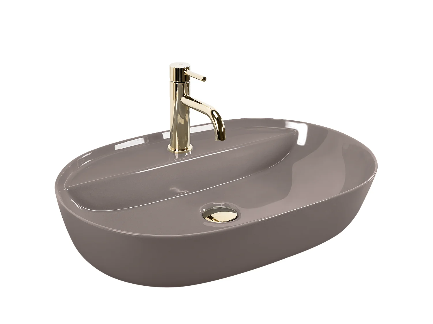 Vasque À Poser Rea Aura 61 Shiny Beige