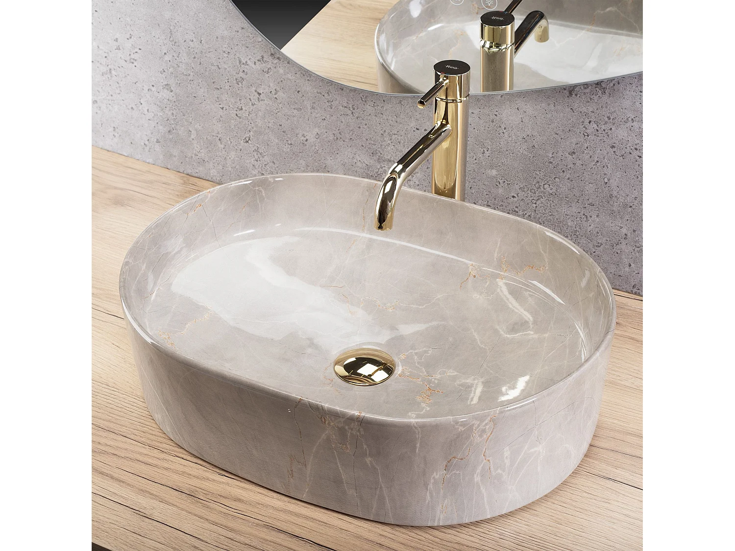 Opzetwastafel Rea Nadia 50 Kashmir Grey