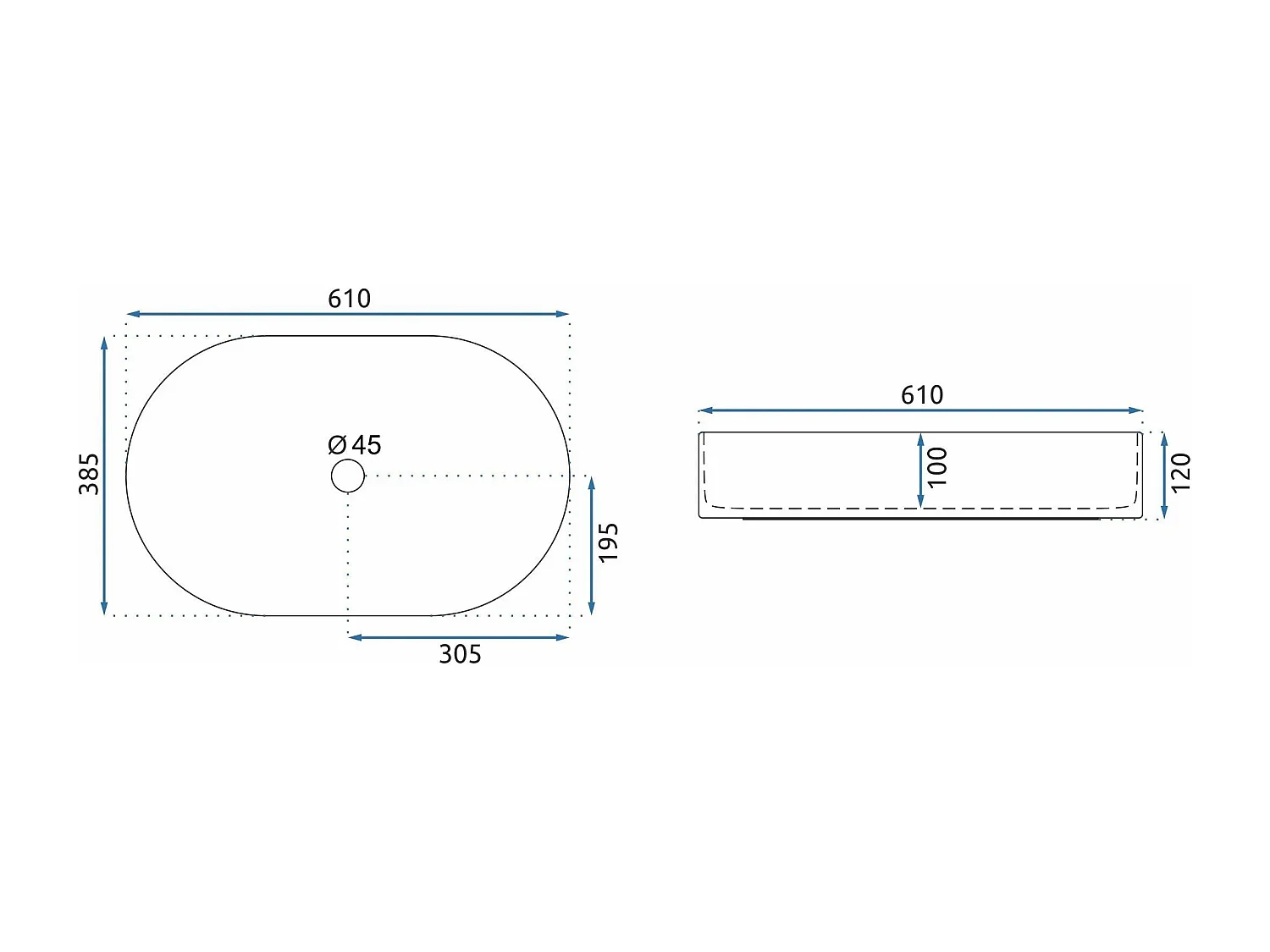 Vasque À Poser Rea Nadia 60 Grey
