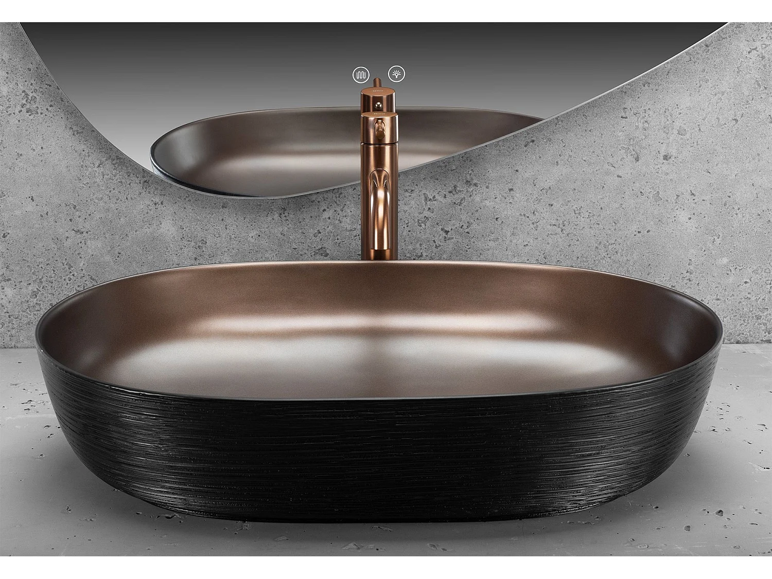 Vasque À Poser Rea Cleo 61 Brush Copper Black