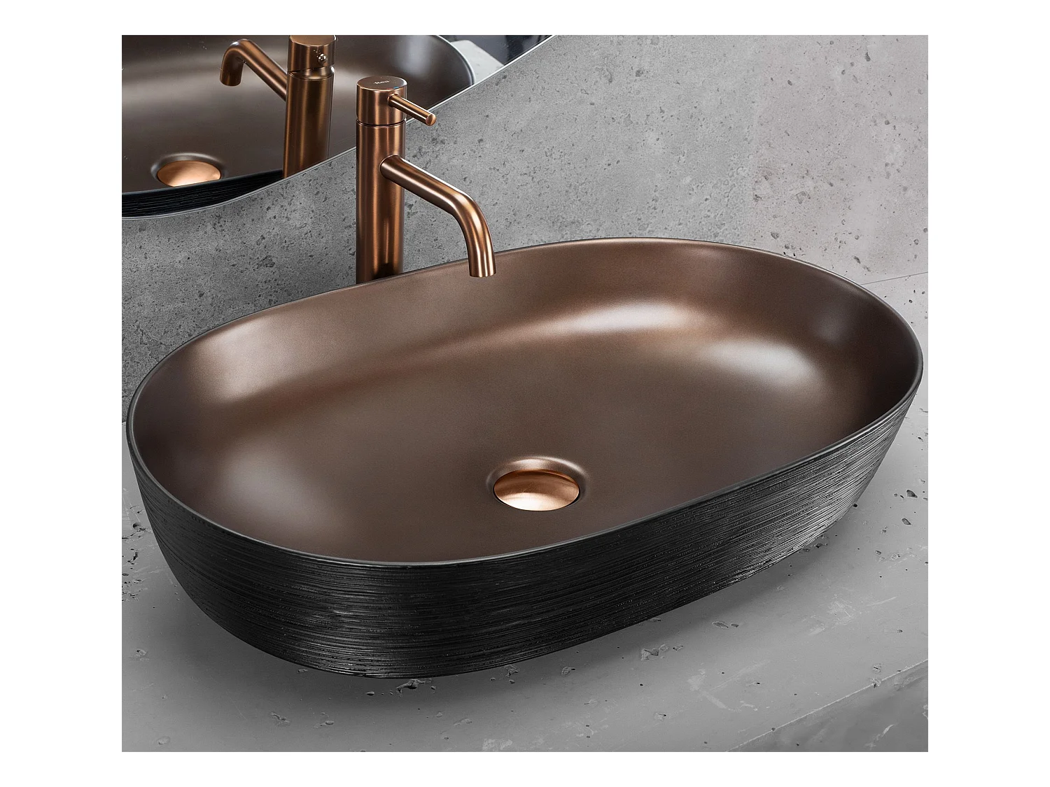 Vasque À Poser Rea Cleo 61 Brush Copper Black