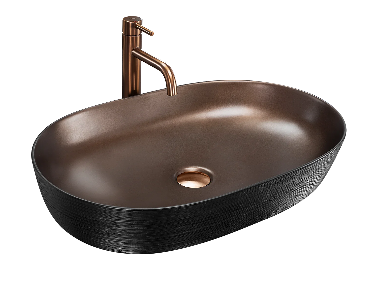 Opzetwastafel Rea Cleo 61 Brush Copper Black