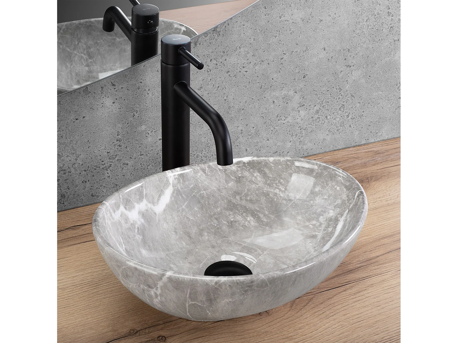 Aufsatzwaschbecken Rea Sofia Mini Grigio Grey