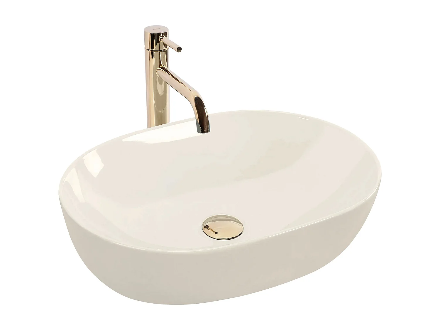 Vasque À Poser Rea Lisa Shiny White