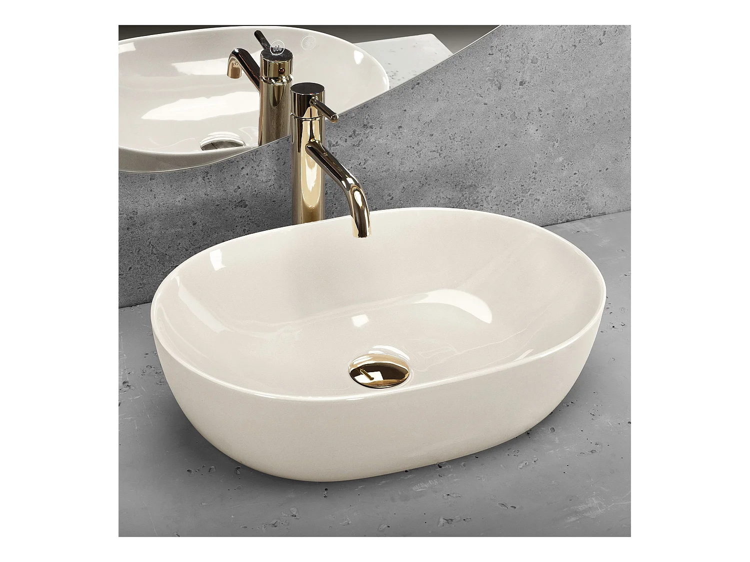Lavabo Da Appoggio Rea Lisa Shiny White