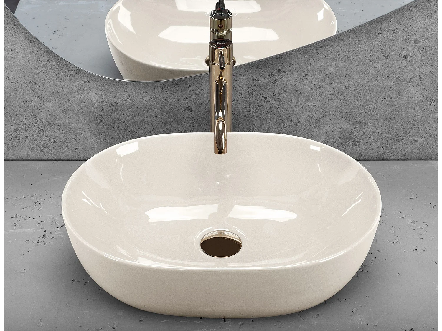 Vasque À Poser Rea Lisa Shiny White