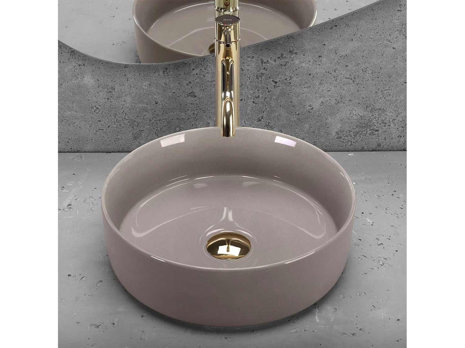 Opzetwastafel Rea Sami Shiny Beige