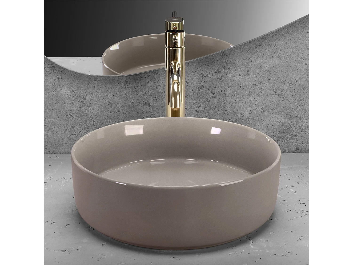 Opzetwastafel Rea Sami Shiny Beige