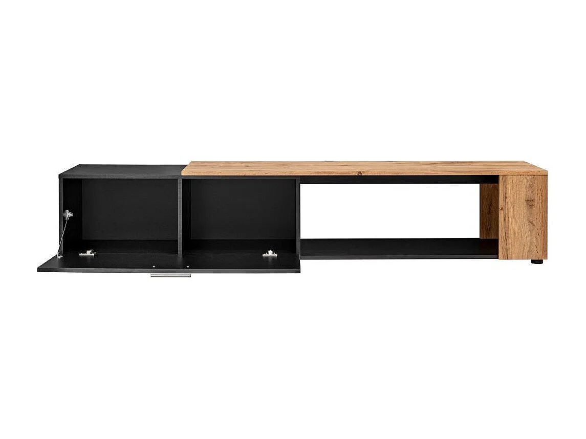 Meuble TV design "RTV Maze II" 200cm Noir & Naturel