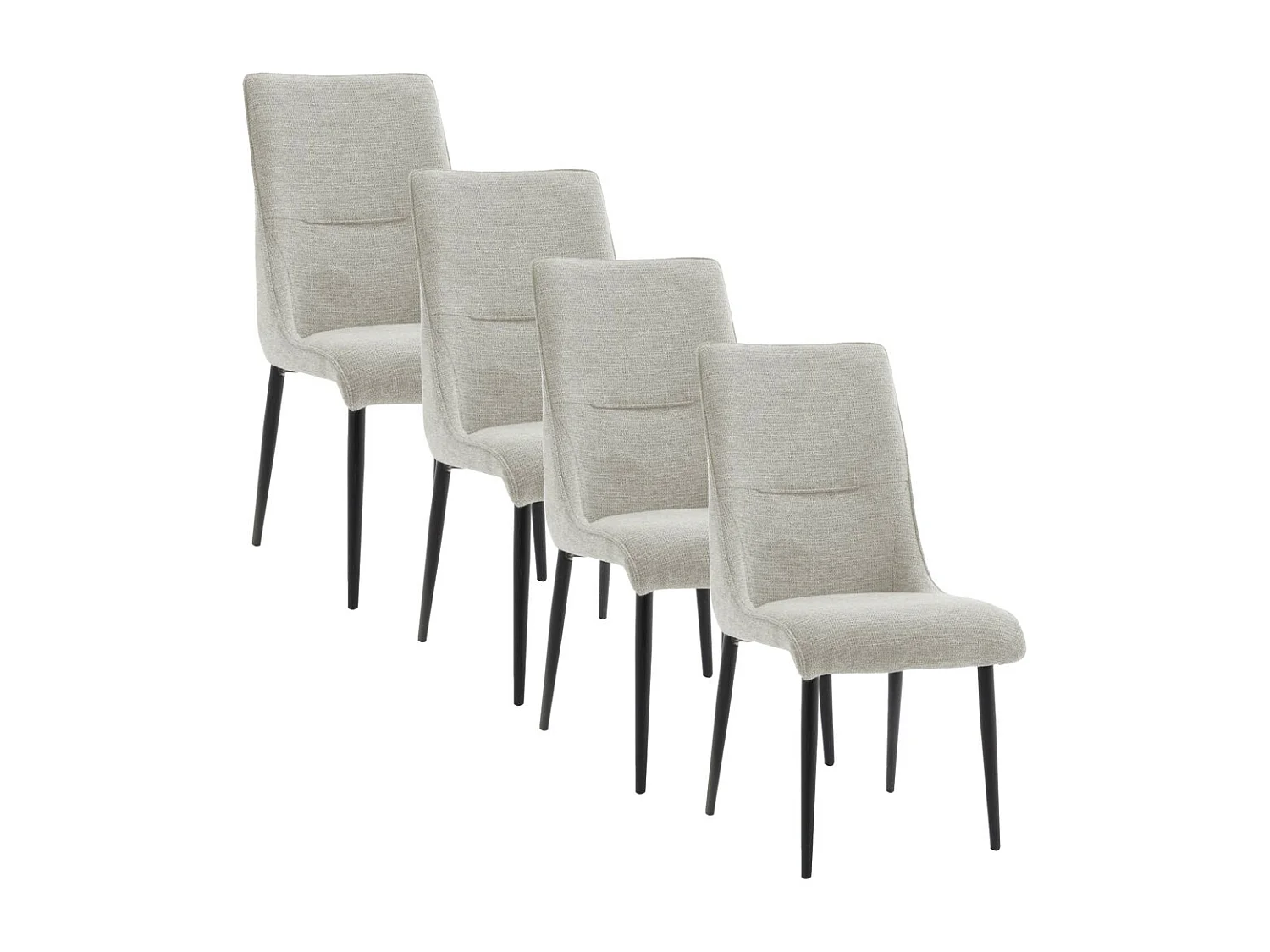 Pack de 4 sillas de 93x45x63 cm tapizadas en tela anti-manchas en beige Michelle