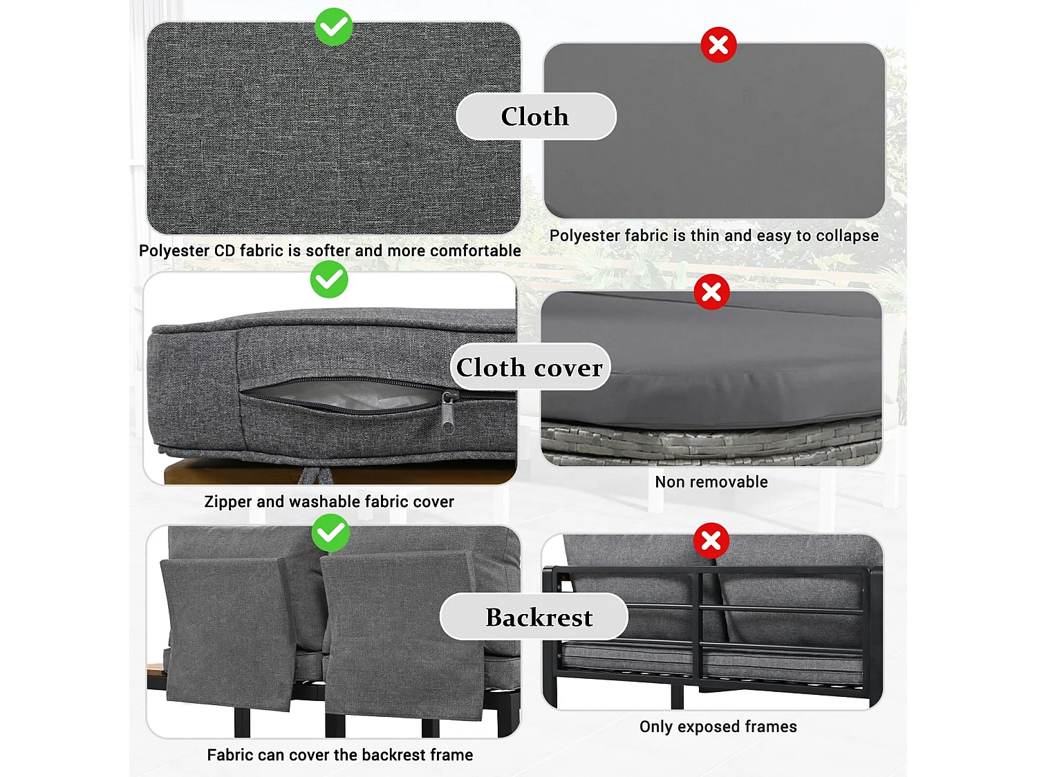 Gegalvaniseerd stalen tuinmeubels, salontafel en modulaire bank, verstelbare voeten, grijze kussens