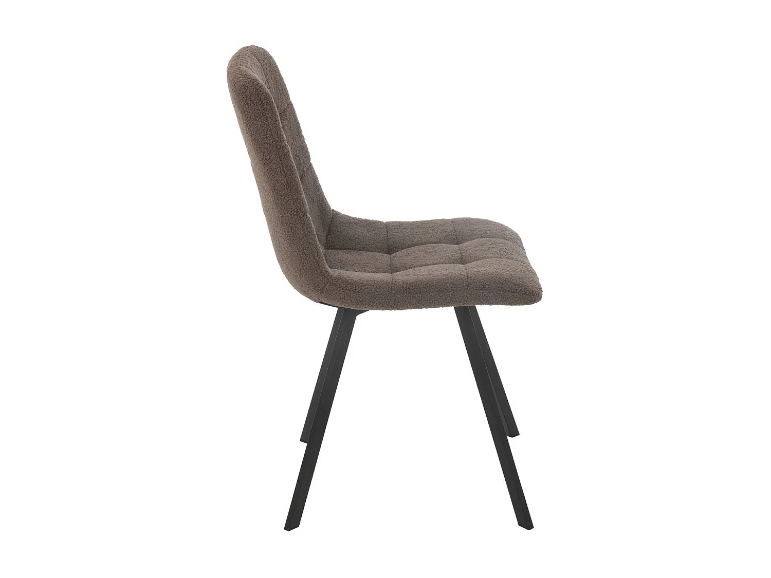 Chaises en métal noir et tissu bouclette (lot de 2) - OLIVIA