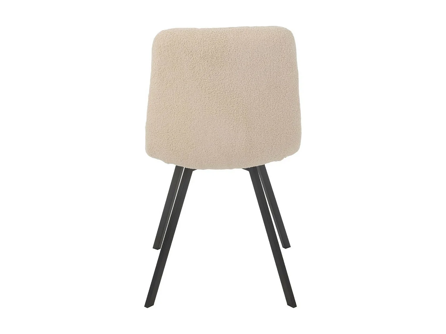 Chaises en métal noir et tissu bouclette (lot de 2) - OLIVIA