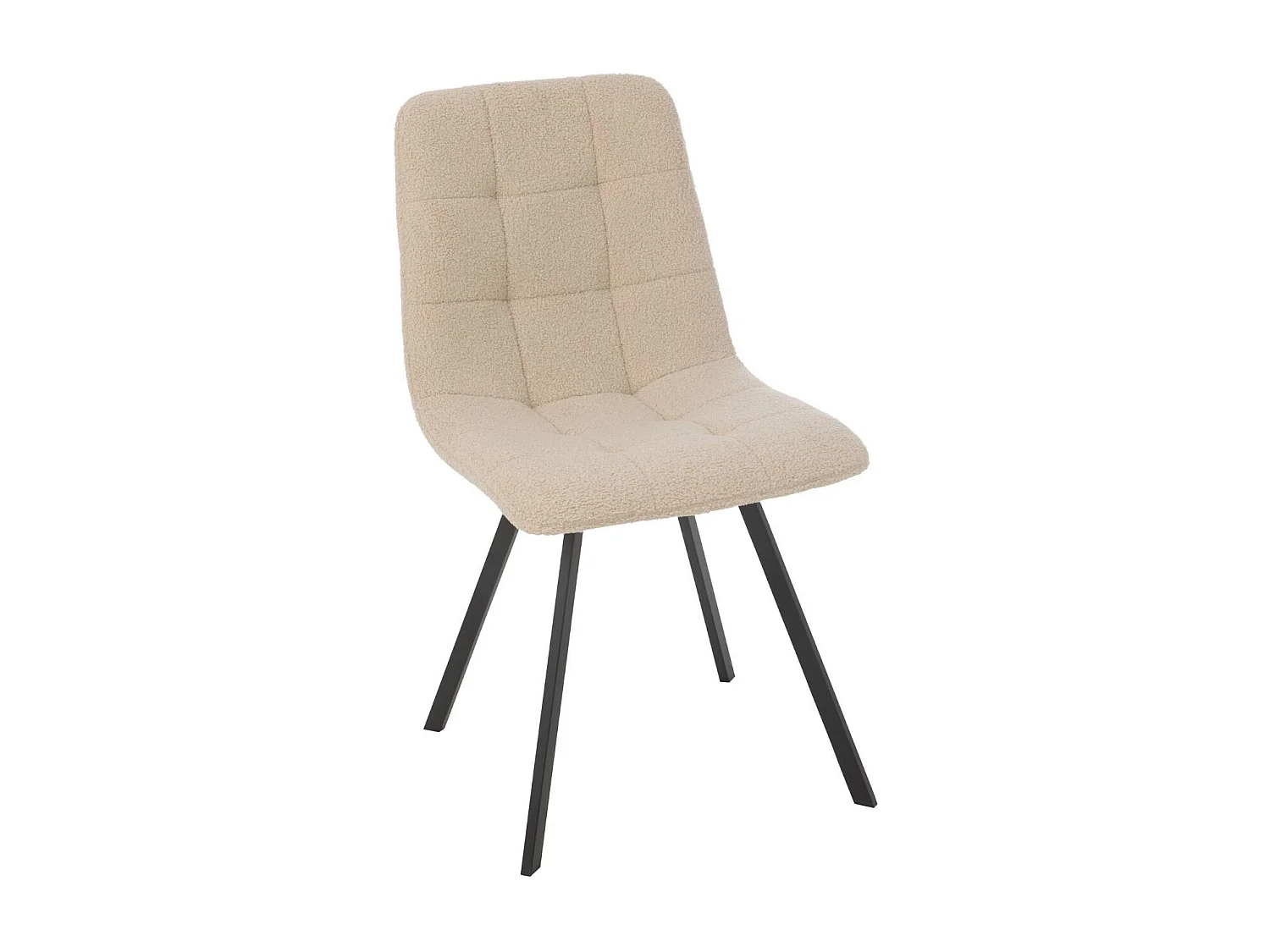 Chaises en métal noir et tissu bouclette (lot de 2) - OLIVIA